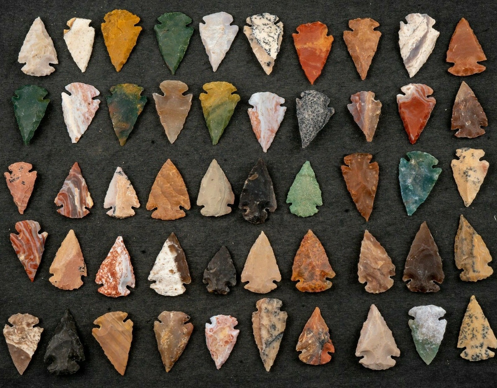 *** 50 PC Lot Flint Arrowhead OH Collection Project Spear Points Knife Blade ***