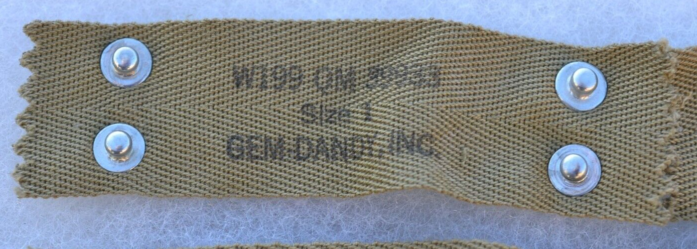 US ARMY M-1 HELMET LINER NAPE STRAP GEM DANDY INC. MAKER STAMP