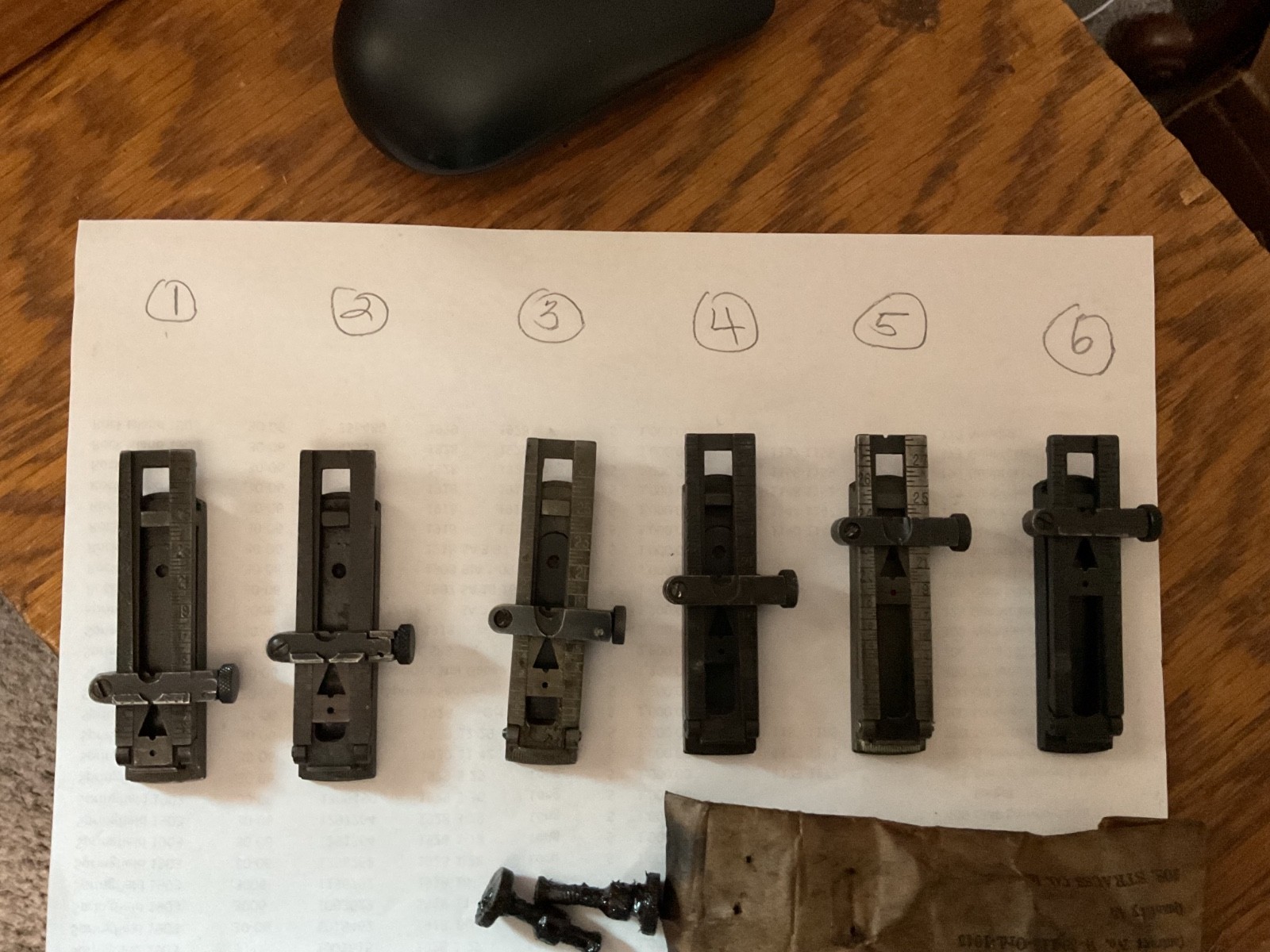 Springfield 1903 rear sight with NOS windage knob. One set only.