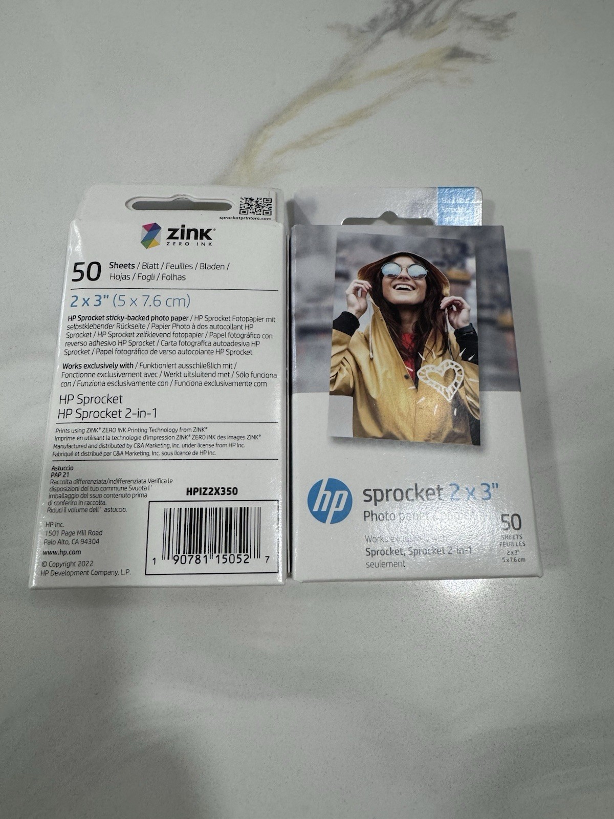 Sprocket 2x3" Premium Zink Sticky Back Photo Paper 50 Sheets (2 Pack)