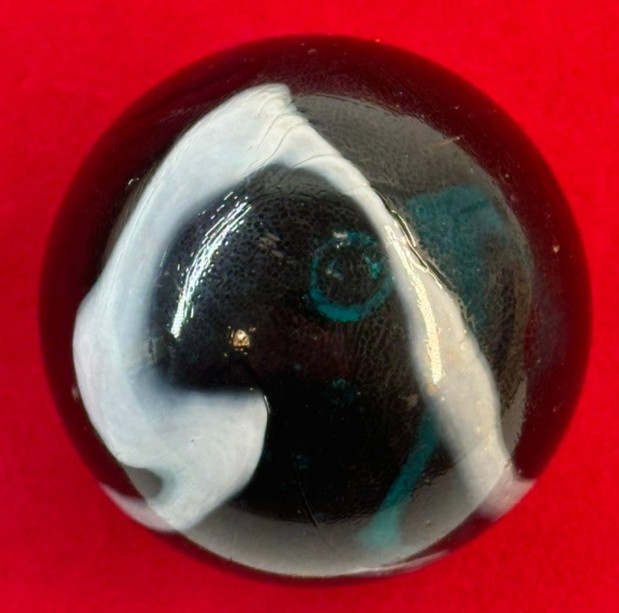 TOE BREAKER 50mm (2") AEGEAN clear Teal Blue Marbles glass ball HUGE Swirl
