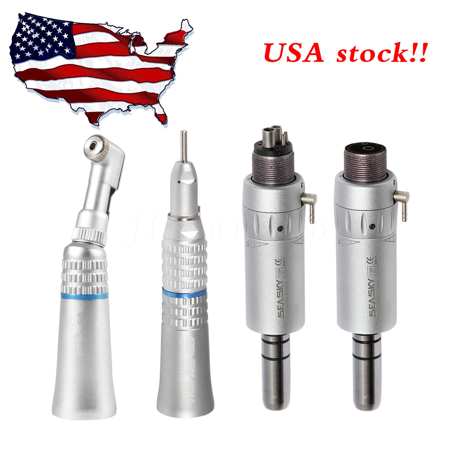Dental Low Slow Speed Handpiece E-type Contra Angle Micro Air Motor 2/4 Hole 1:1