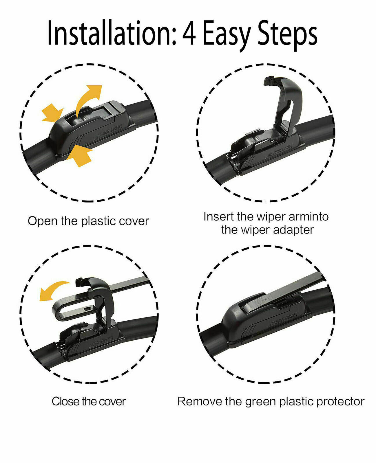 19"+19" Premium Quality All Season Beam Windshield Front Wiper Blades (Set of 2)