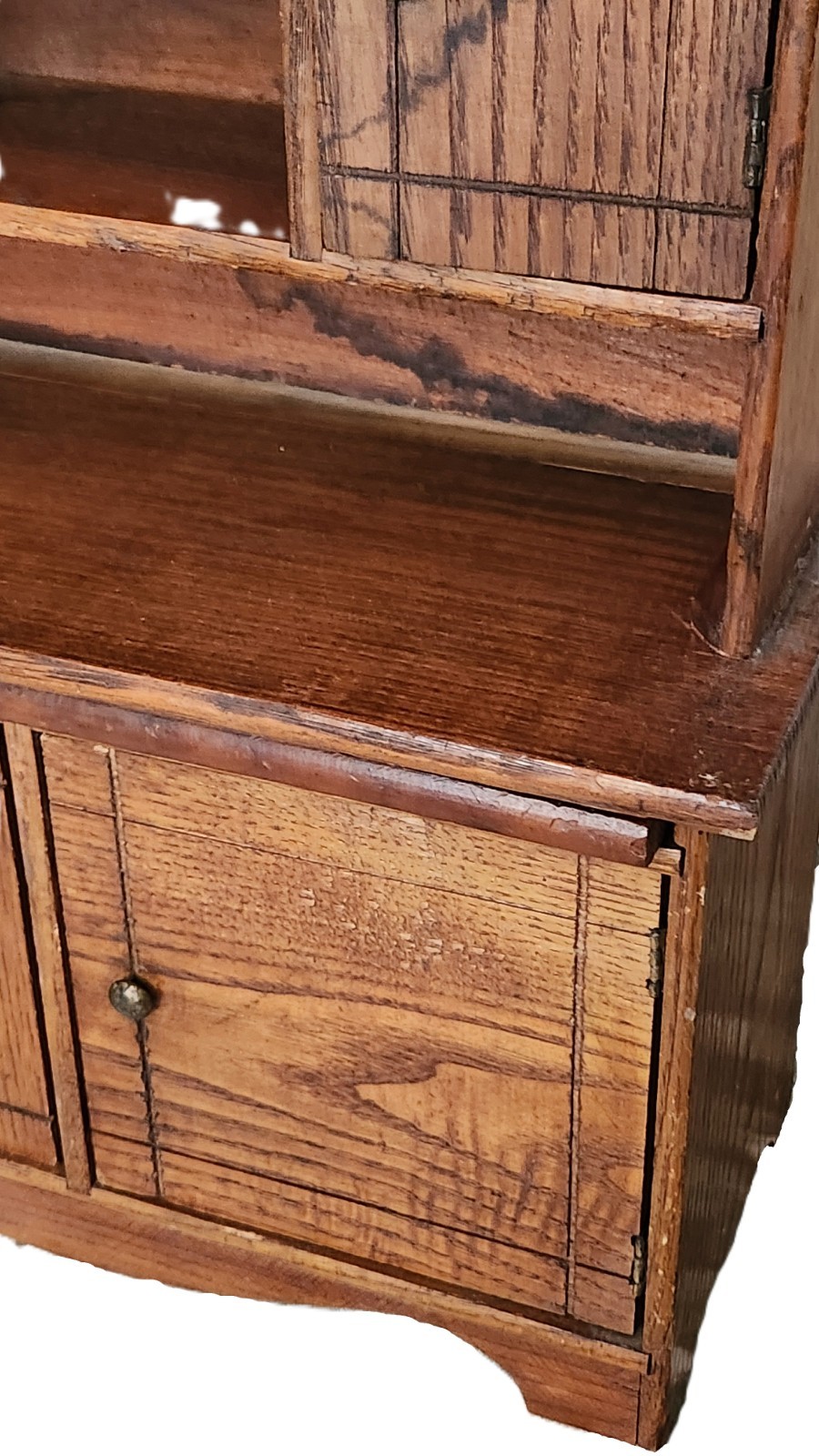 Hoosier Cabinet, Child, Salesman, Bakers Kitchen Work Station, Oak, c1900 18"t