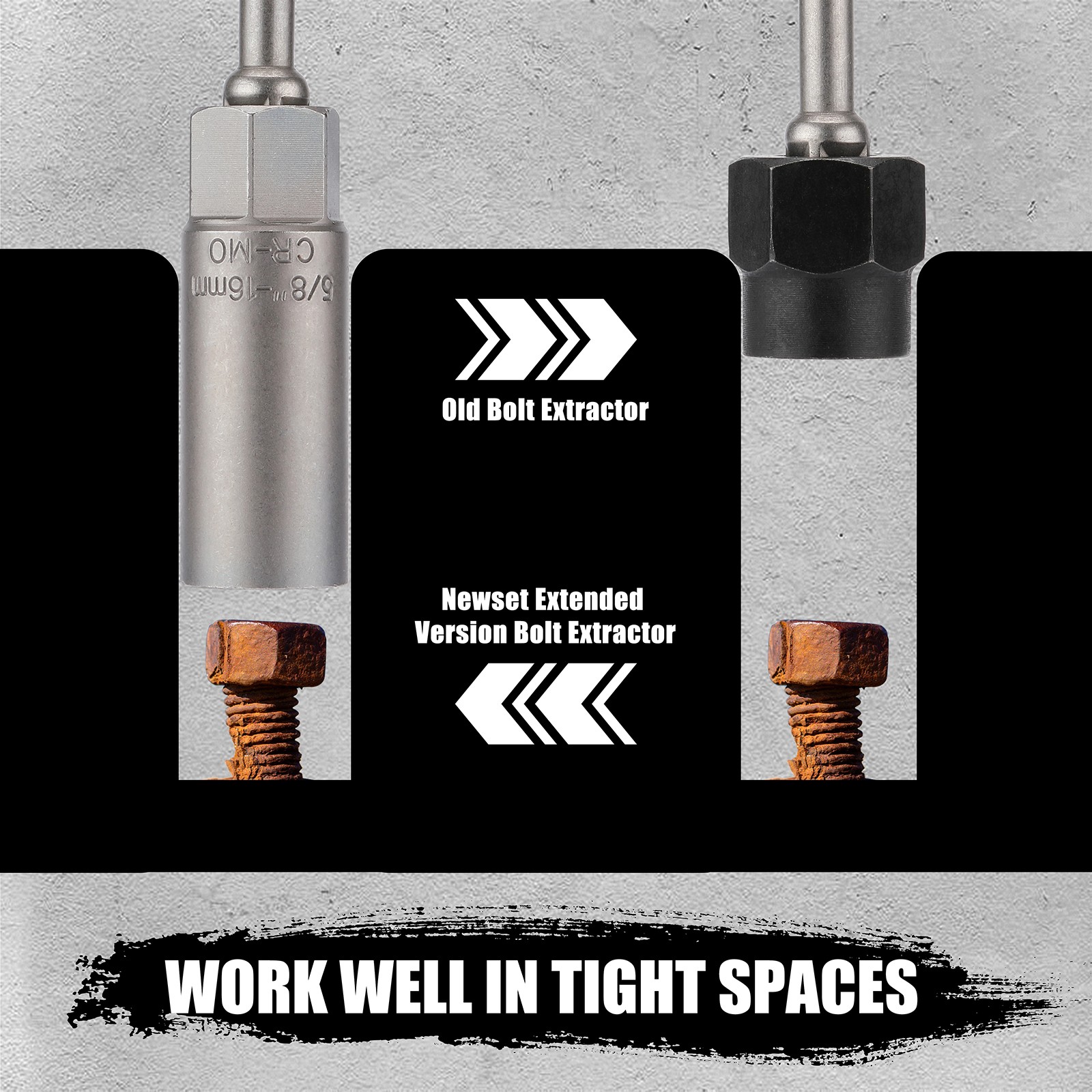 11 PCS Spiral Type Deep Bolt Extractor Spark Plug, Bolt Remover Set Screws Nuts