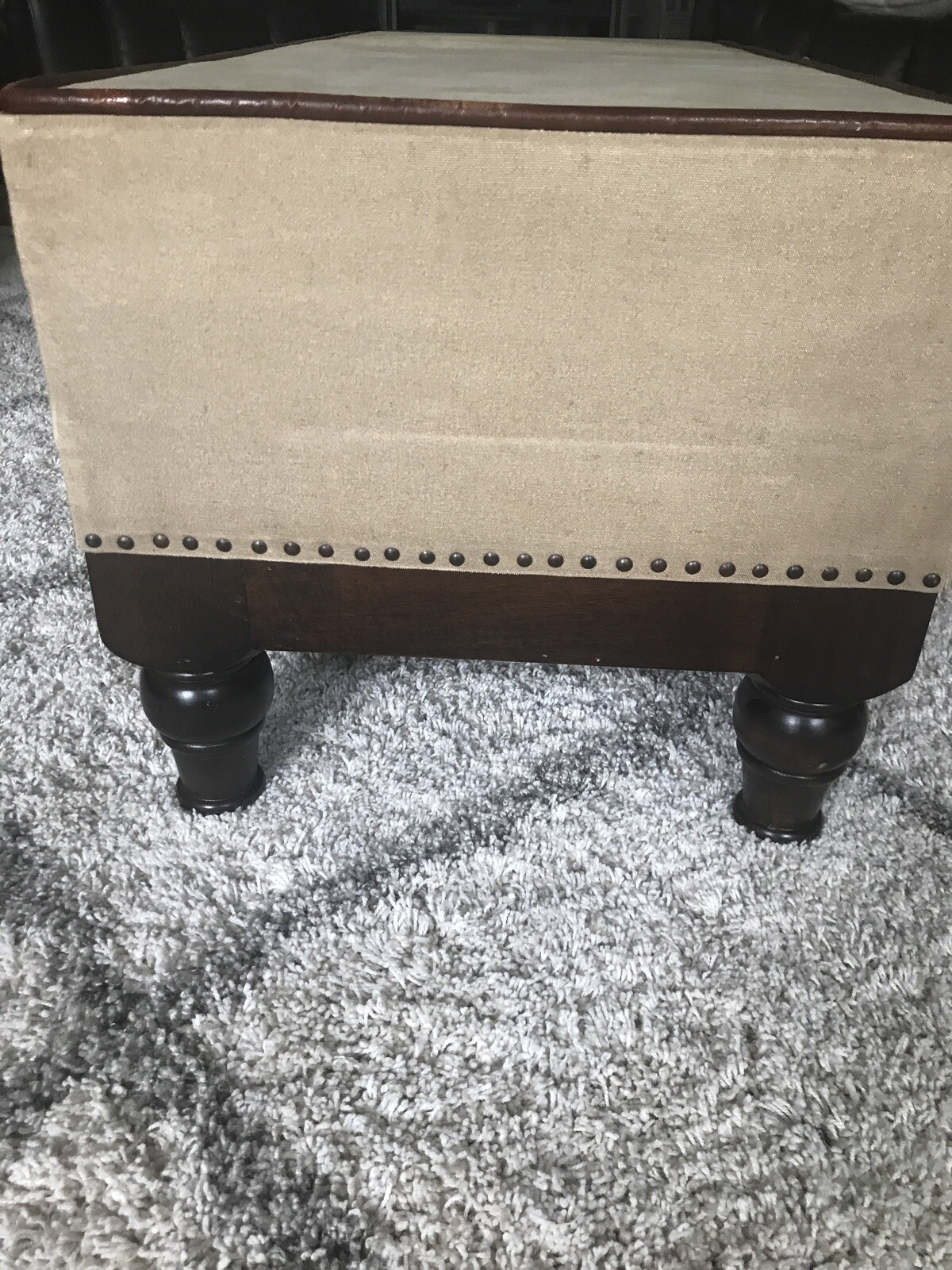 Leather Suede Wood Decor Bench Beautiful
