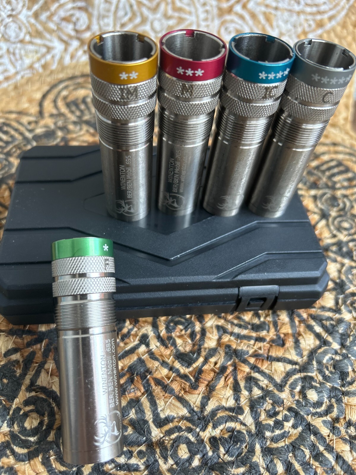 Beretta/Benelli Mobil Thread Extended Choke Tubes Set 12ga Silver 5x / Winenton