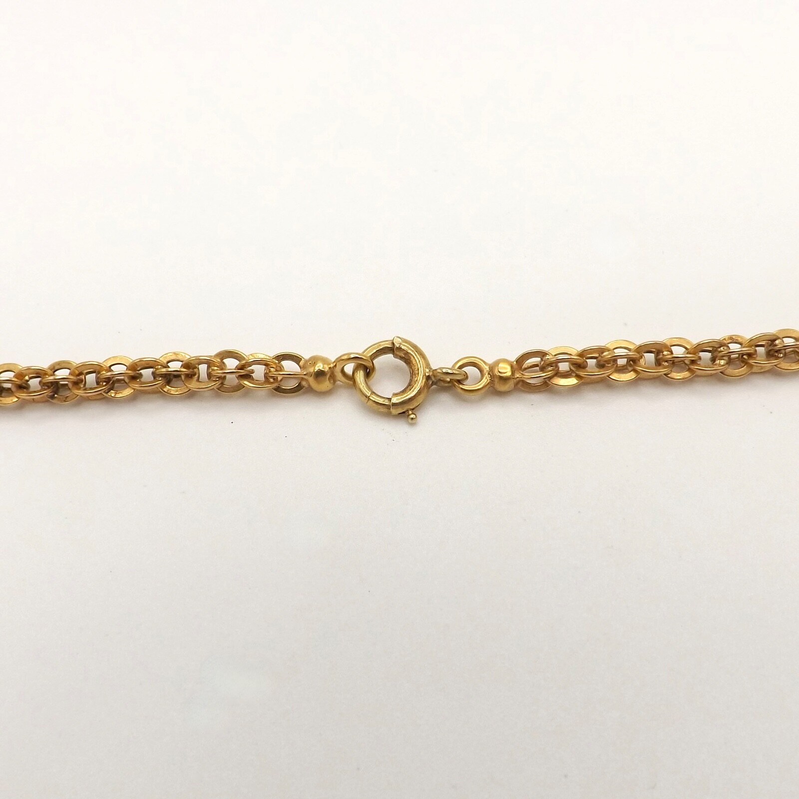 14k Gold Heavy Solid Pocket Watch Double C Link Pendant Chain Necklace 26in Deco