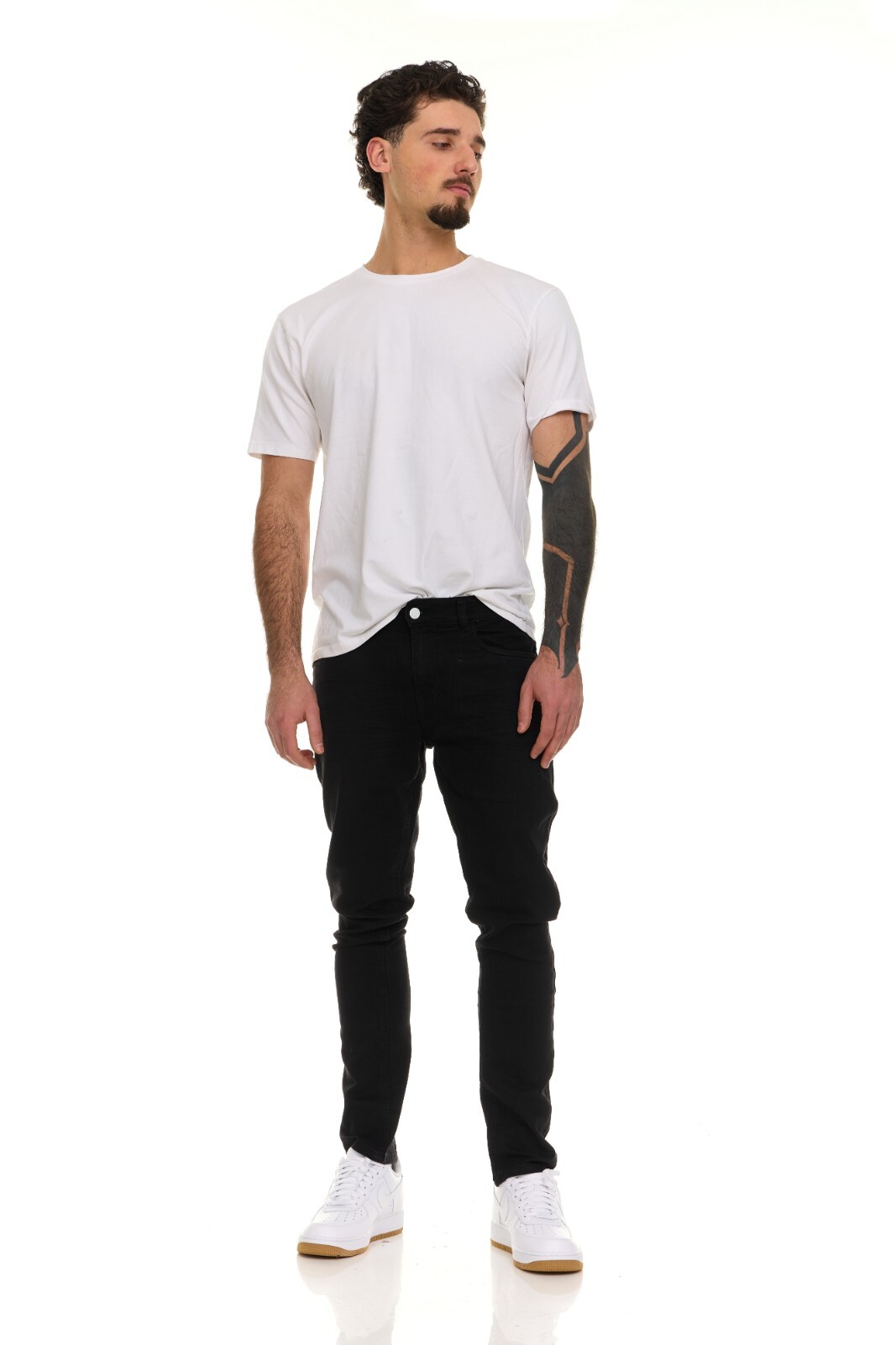 Men's Straight Slim Fit Flex Stretch Premium Washed Jeans Comfy Denim Pants