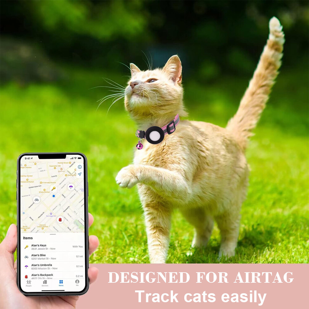 Dog Pet Cat Collar Reflective with Bell Anti-Loss Location Device for IOS GPS