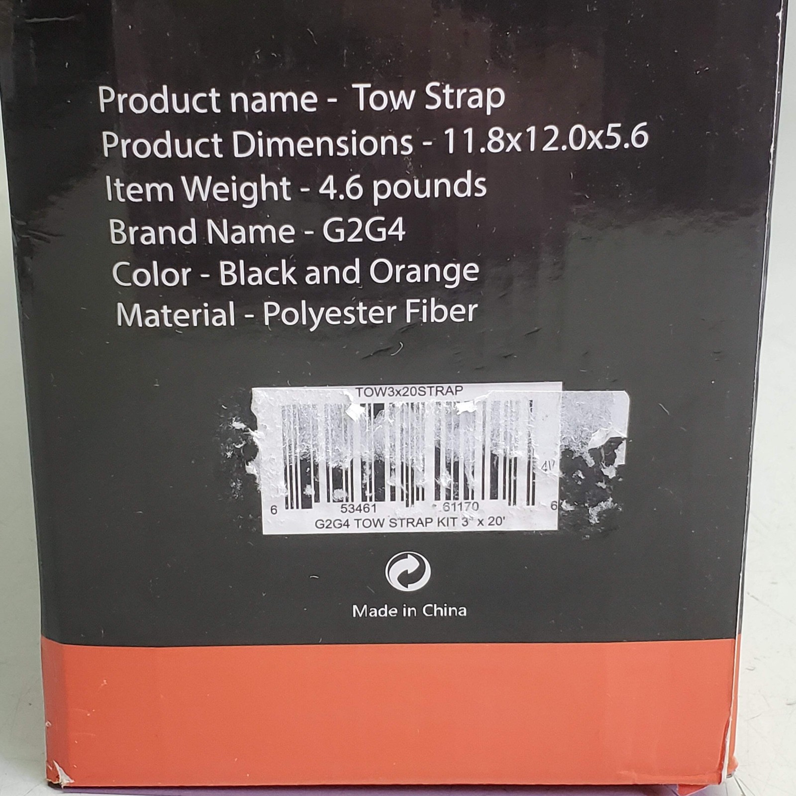 G2G4 Looped Tow Strap 20ft x 3" 35,000 LB Break Strength Off-Road Recovery 4WD