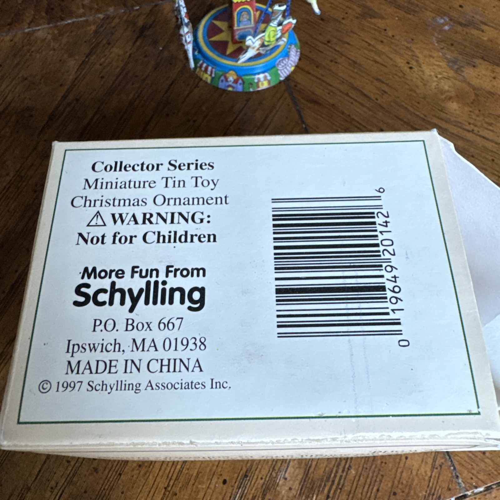 Vintage Schylling Miniature Tin Collector Series 90's Carousel w/Box