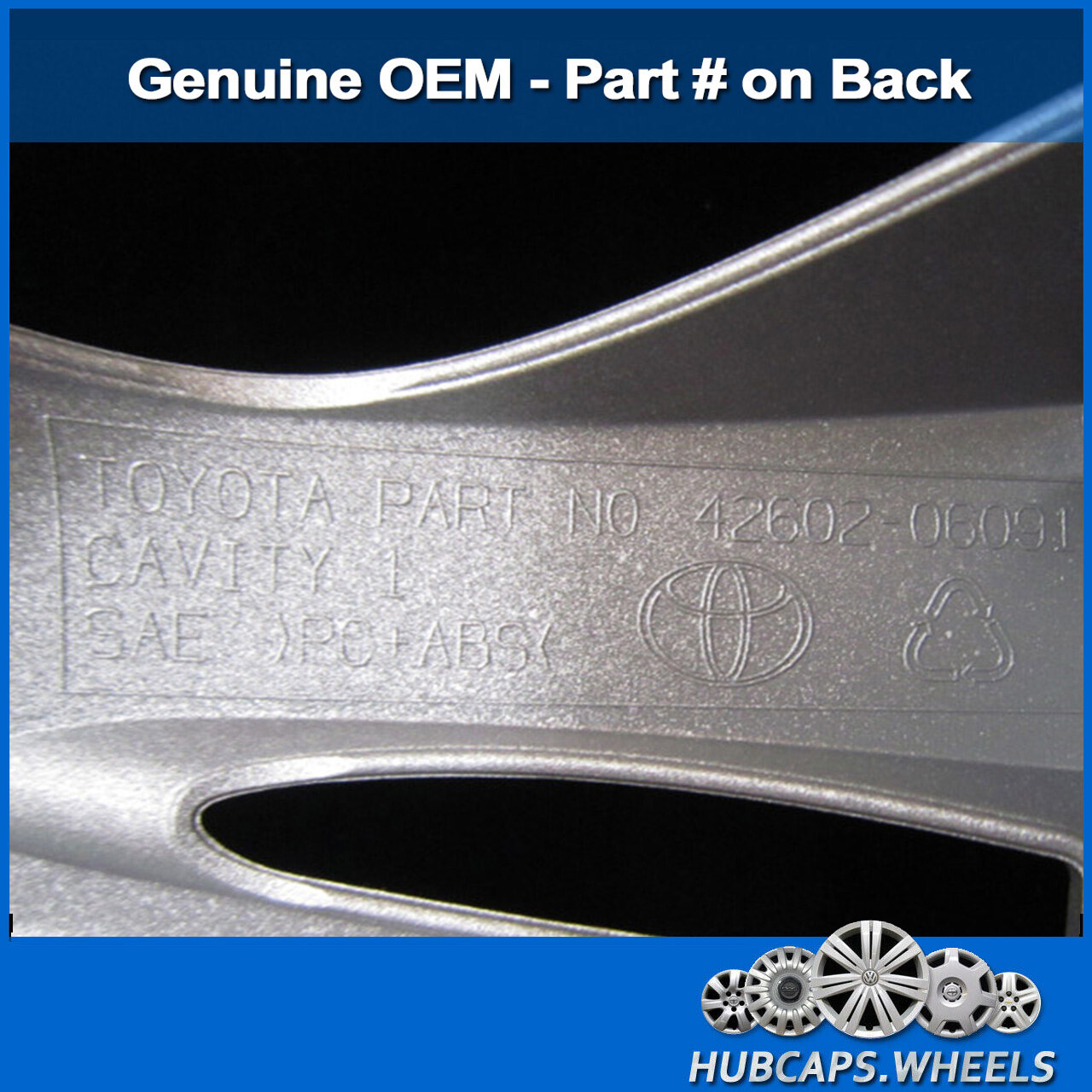 Hubcap for Toyota Camry 2012-2014, Genuine Factory OEM 16-in Wheel Cover 61163