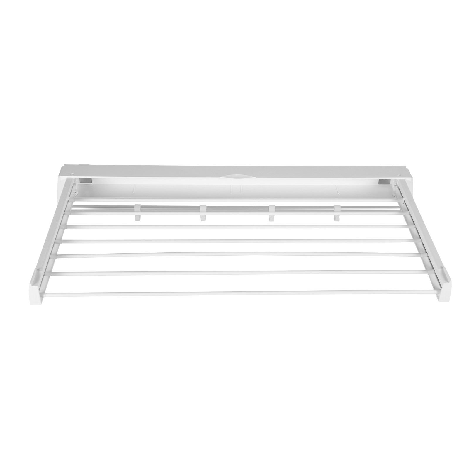 Wall-mounted Laundry Clothes Storage Drying Rack Retractable Dryer Hanger White