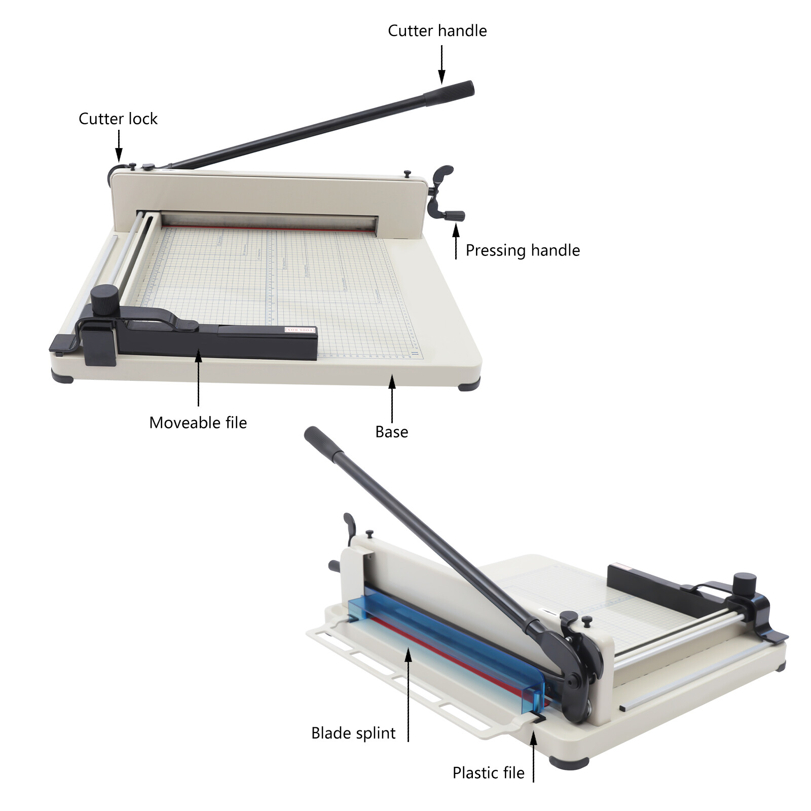 Heavy Duty Guillotine Paper Cutter - 17" Commercial Metal Base A3/A4 Trimmer