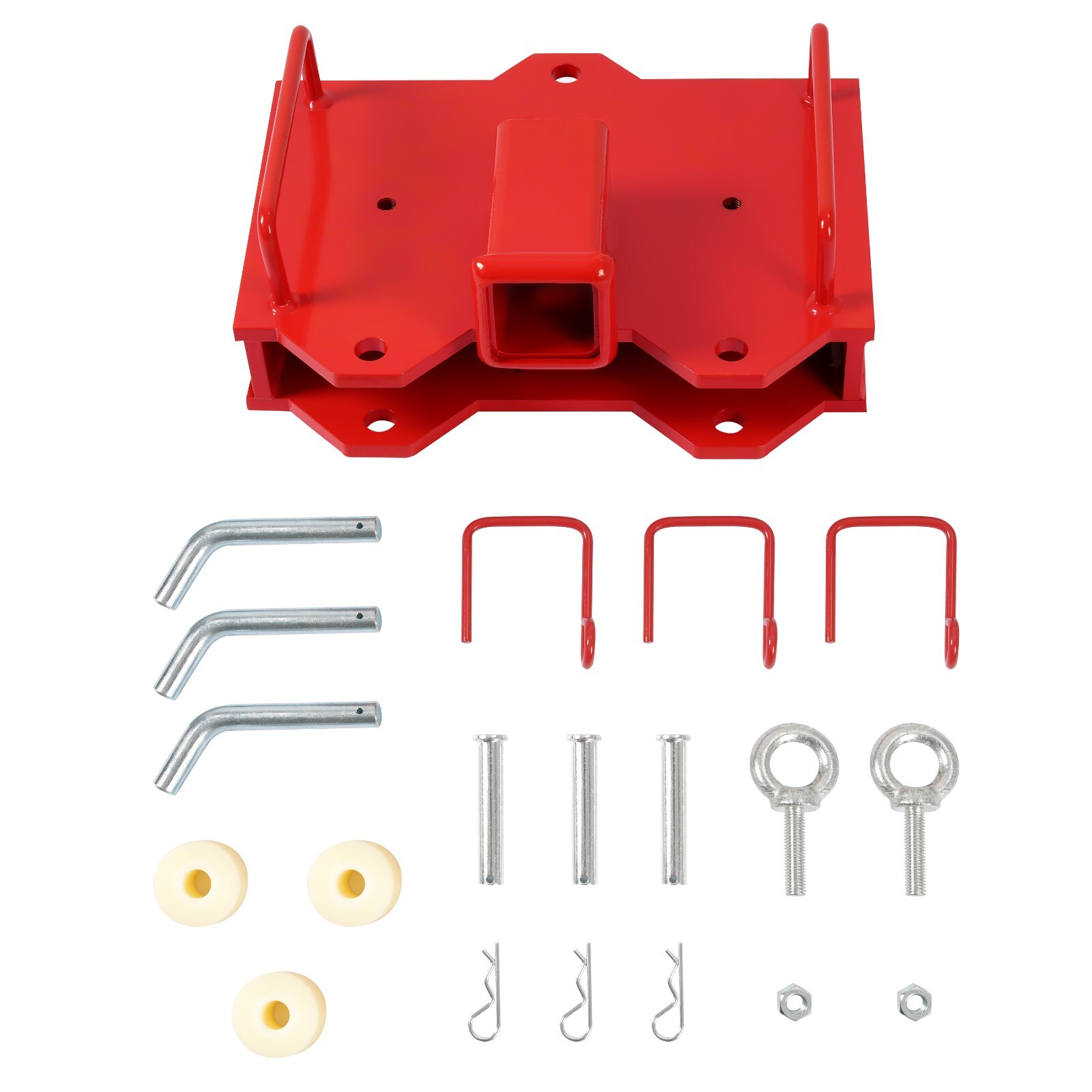 2'' Forklift Trailer Hitch Receiver Dual Pallet Forks Towing Adapter Attachment