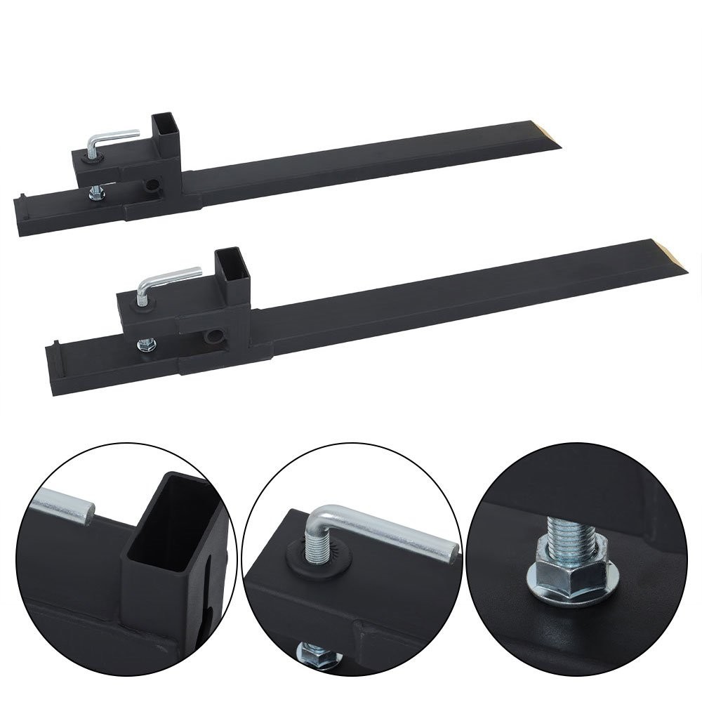 Clamp On Bucket Loader Attachment Skid Steer Tractor Pallet Forks 60" 4000Lbs