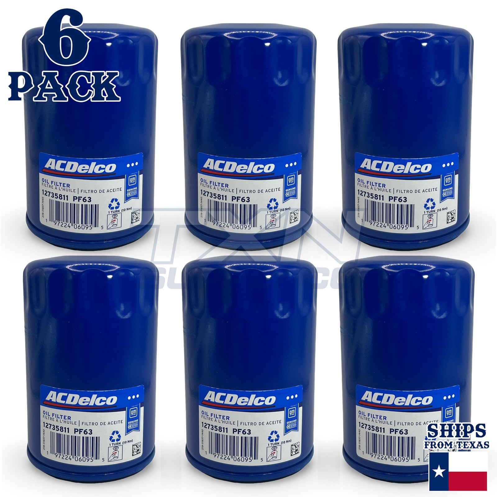 ACDelco GM Original Equipment PF63 Engine Oil Filter - 6 Pack