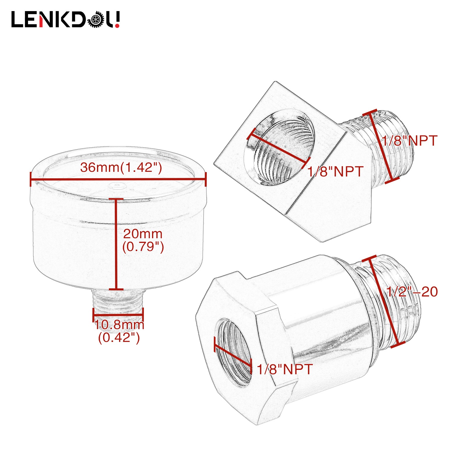 For Harley Big Twin EVO Engine 0-60 Psi Oil Pressure Filled Gauge Adapter Black