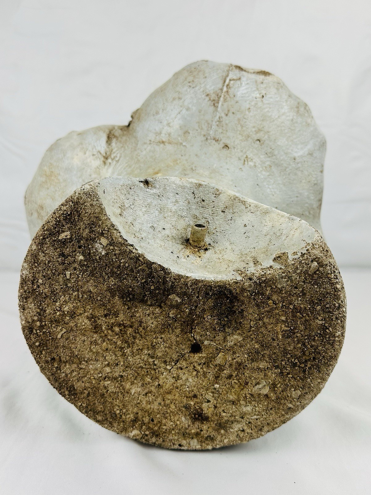 VTG 31lb Concrete Pond Spitter Fountain Accessory Mom & Baby Frogs Lilly Pad 12”