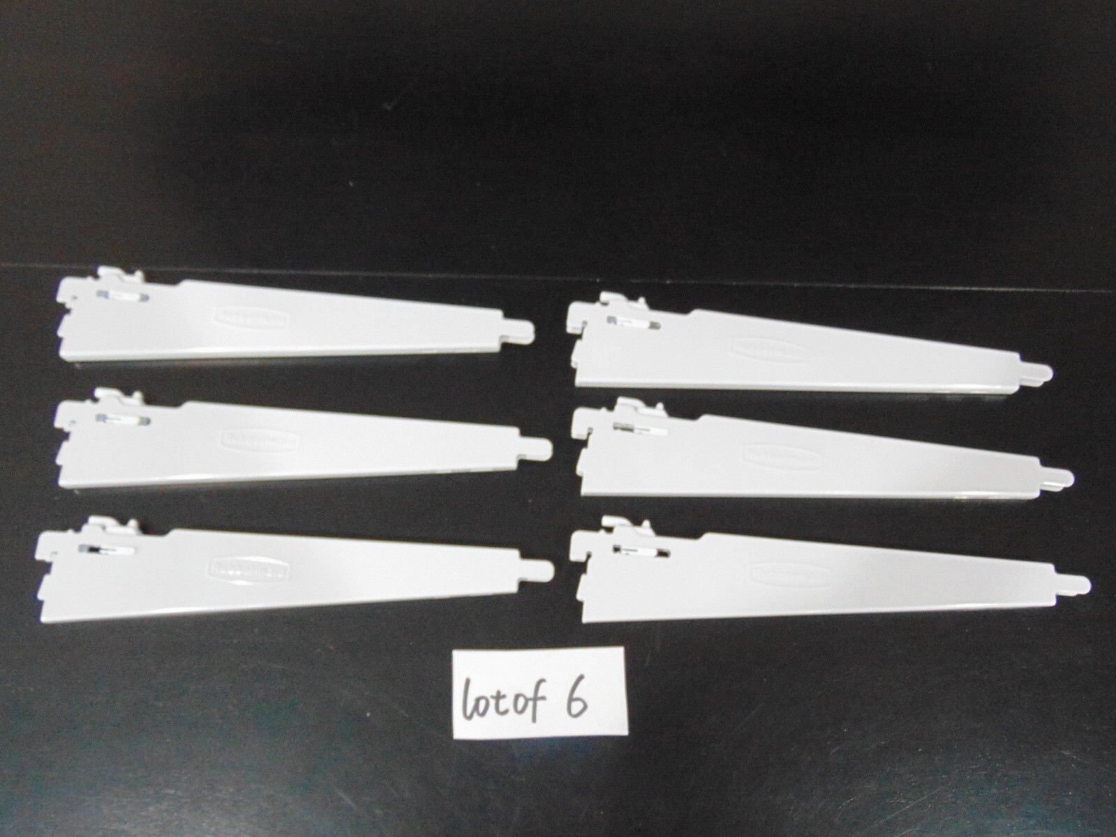 LOT OF 6 Rubbermaid 12.5” Shelf Bracket Double Slot Hang Configuration Closet