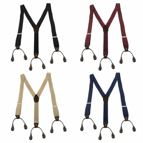 TECHTONGDA Hot Adjustable 4 Color Button Holes Link Men's Elastic Suspenders