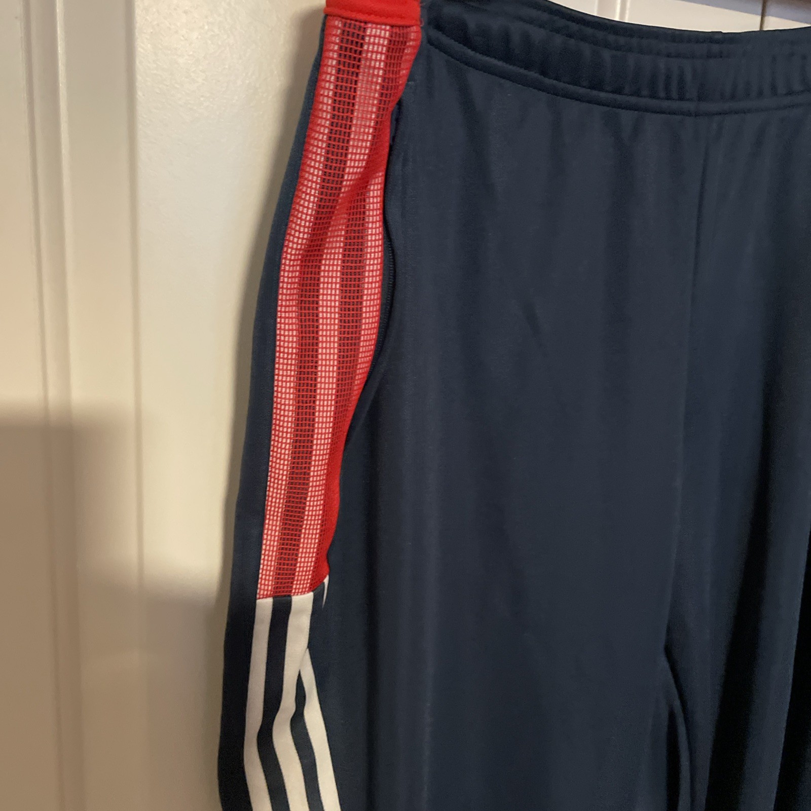 NWT ADIDAS Tiro Track pant, standard length, blue with white & red, size 2X