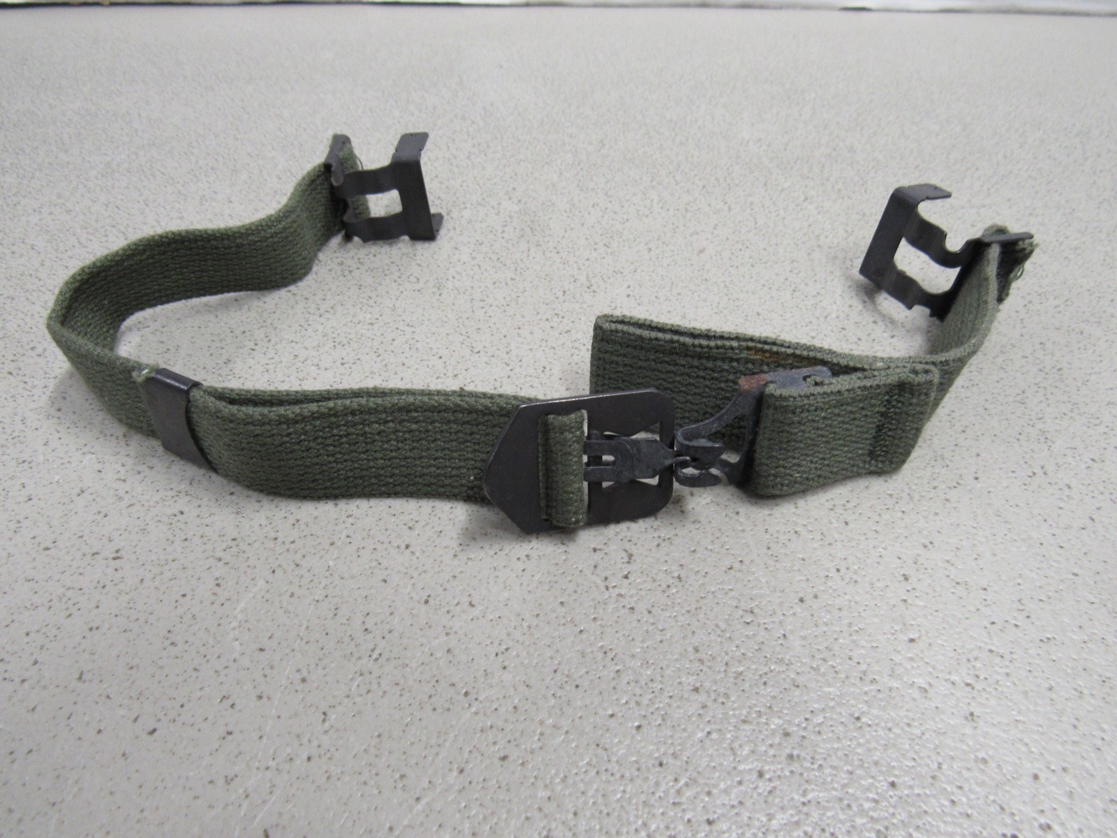 US Vietnam Era M1 Helmet Chinstrap Cotton Webbing OD Green Type 1 UnMarked RUST