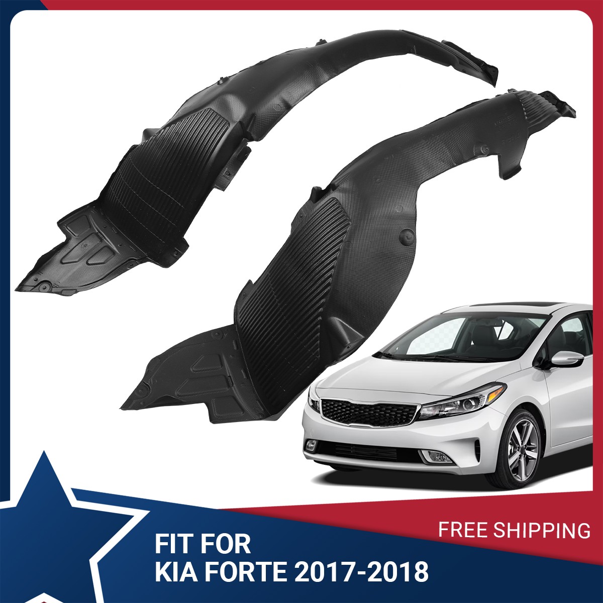 Set of 2 Fender Liner For Kia Forte 2017-2018 Front Left & Right Inner Sedan US