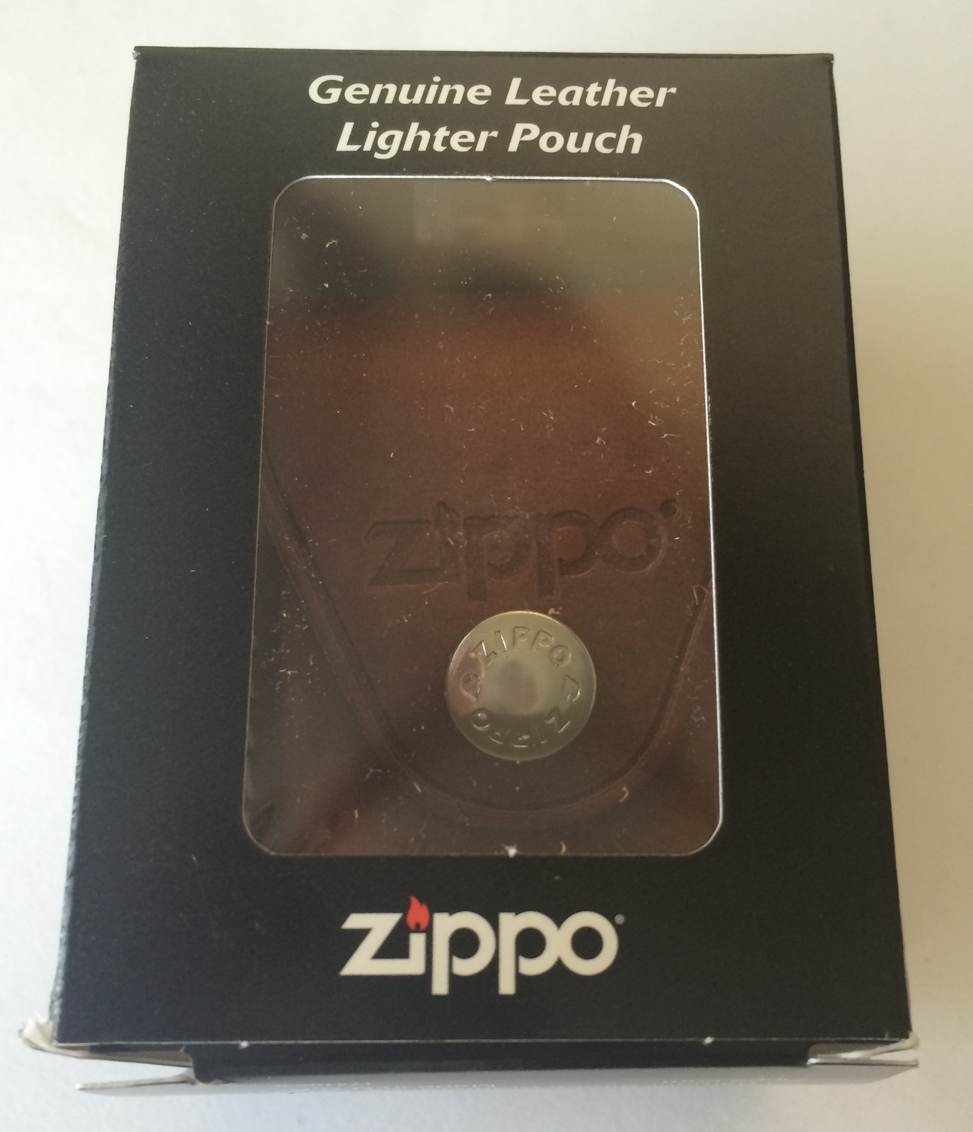 Zippo Brown Leather Lighter Pouch With Clip, Item LPCB, New In Box