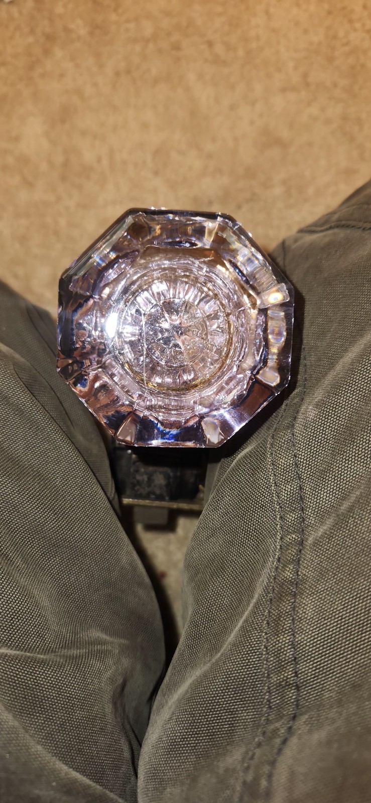 Antique Purple Glass Door Knob Set