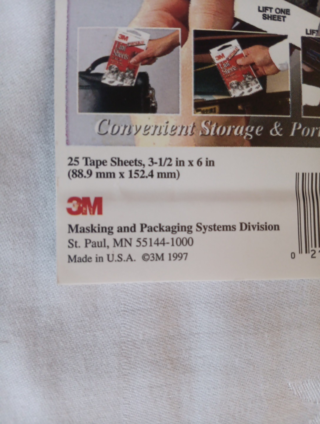 Vintage Portable Lint Sheets Remove Pet Hair & Lint Anywhere 2 Packs New