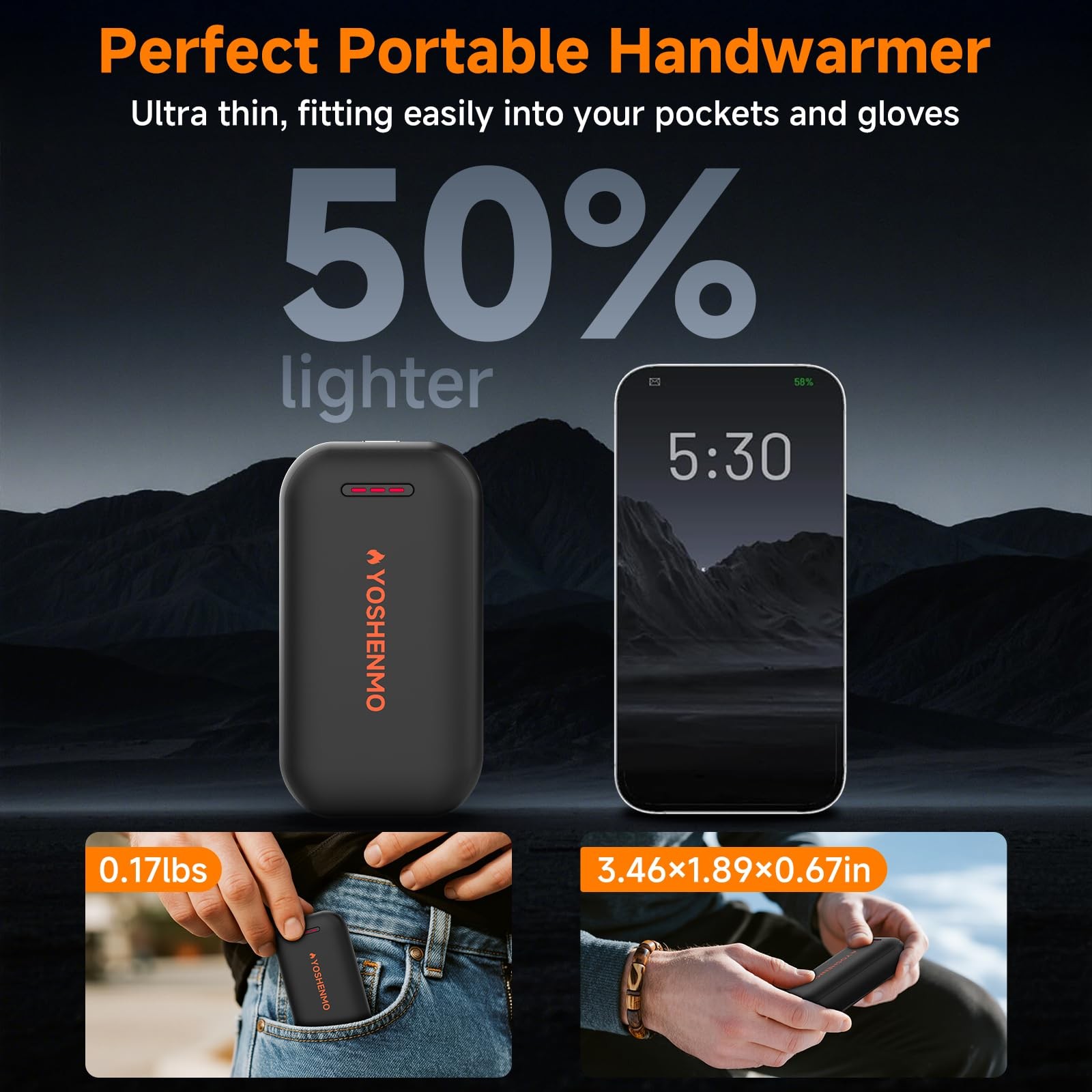 Hand Warmers Rechargeable, Electric Hand Warmer Reusable, AI Smart Chips 20Hr...
