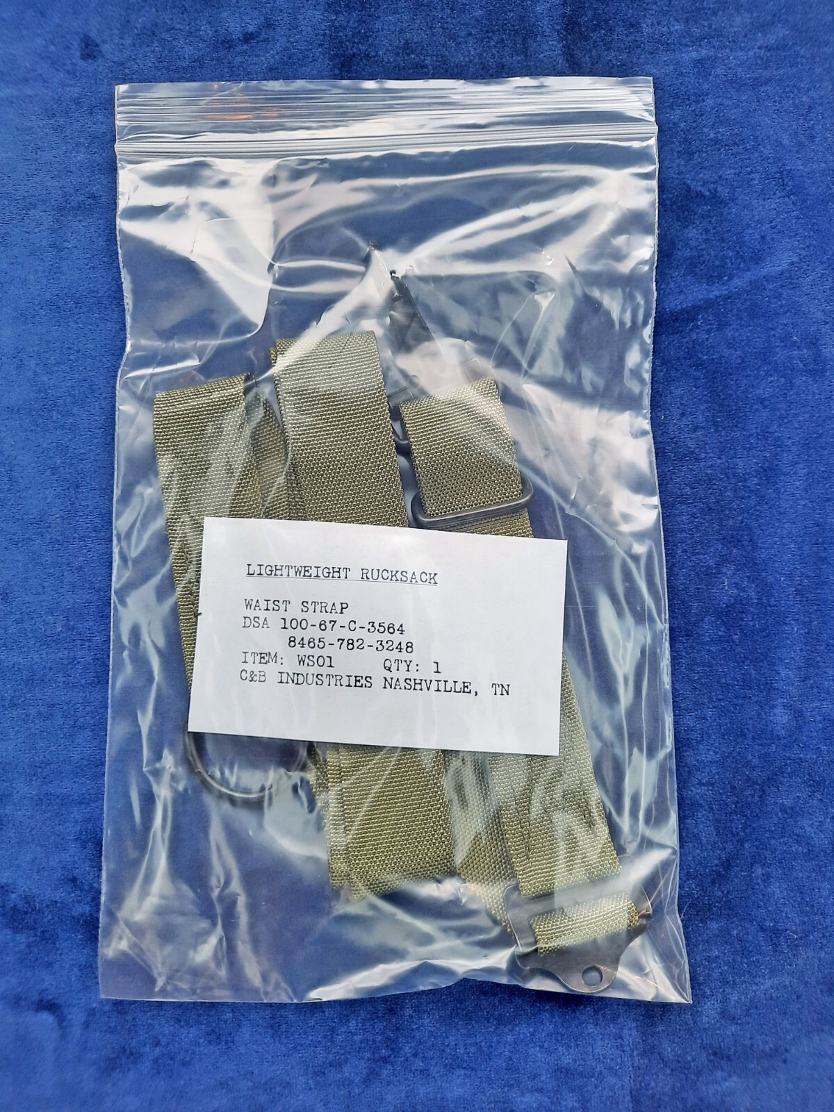 VIETNAM LIGHTWEIGHT RUCKSACK BACK PACK WAIST STRAP