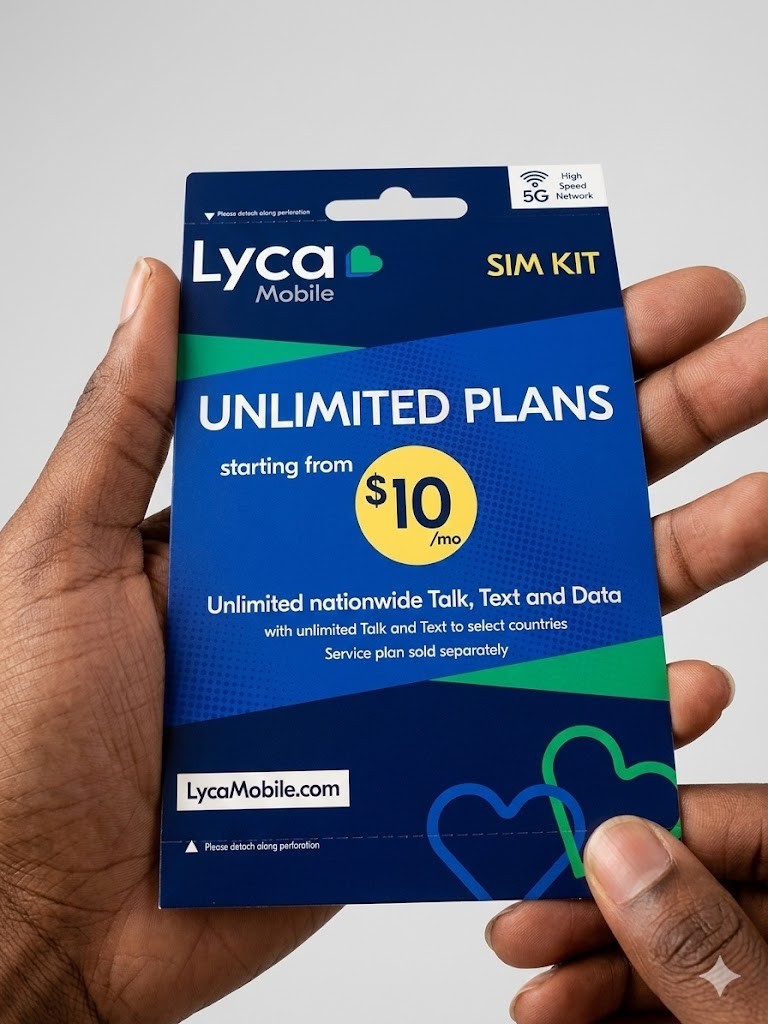Lyca Mobile Prepaid SIM Card Kit | Unlimited 5G Talk, Text & Data