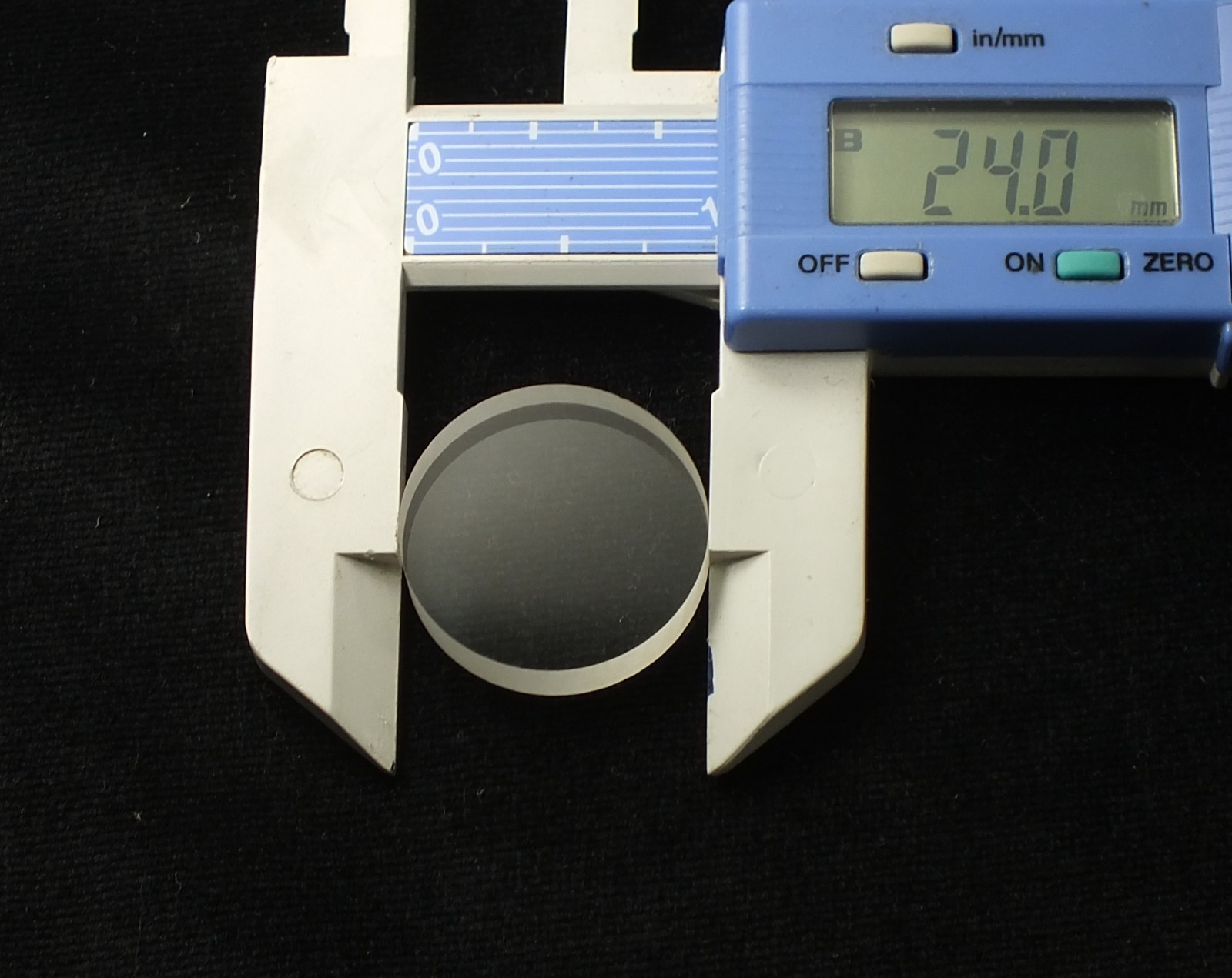 24mm Dia. Optical Flat /Reference Grade Flatness Gage, 0.000001", 1/20 Wave Band