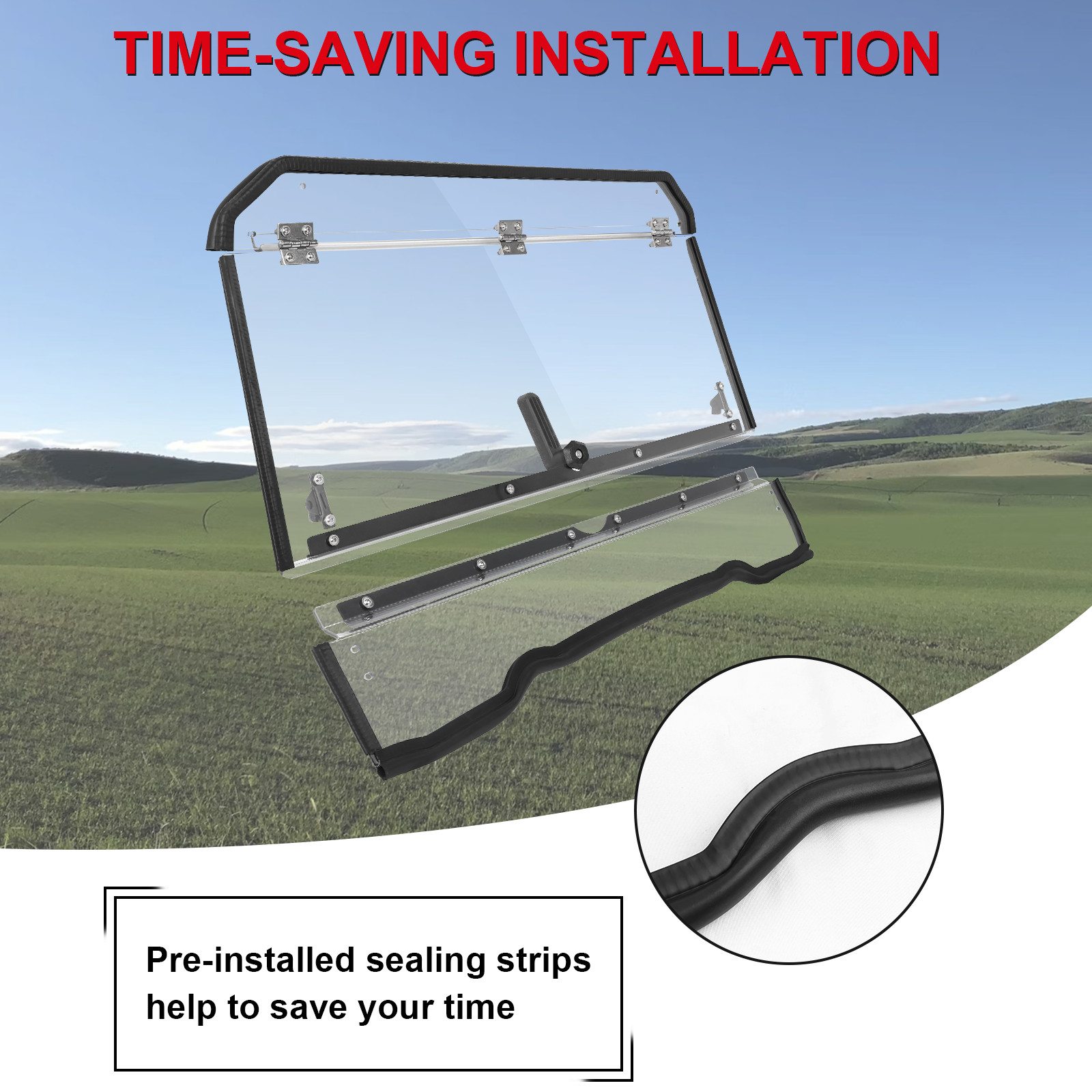 3-In -1 Flip UP Windshield Window for Polaris RZR XP 1000 2014-2018/RZR XP Turbo