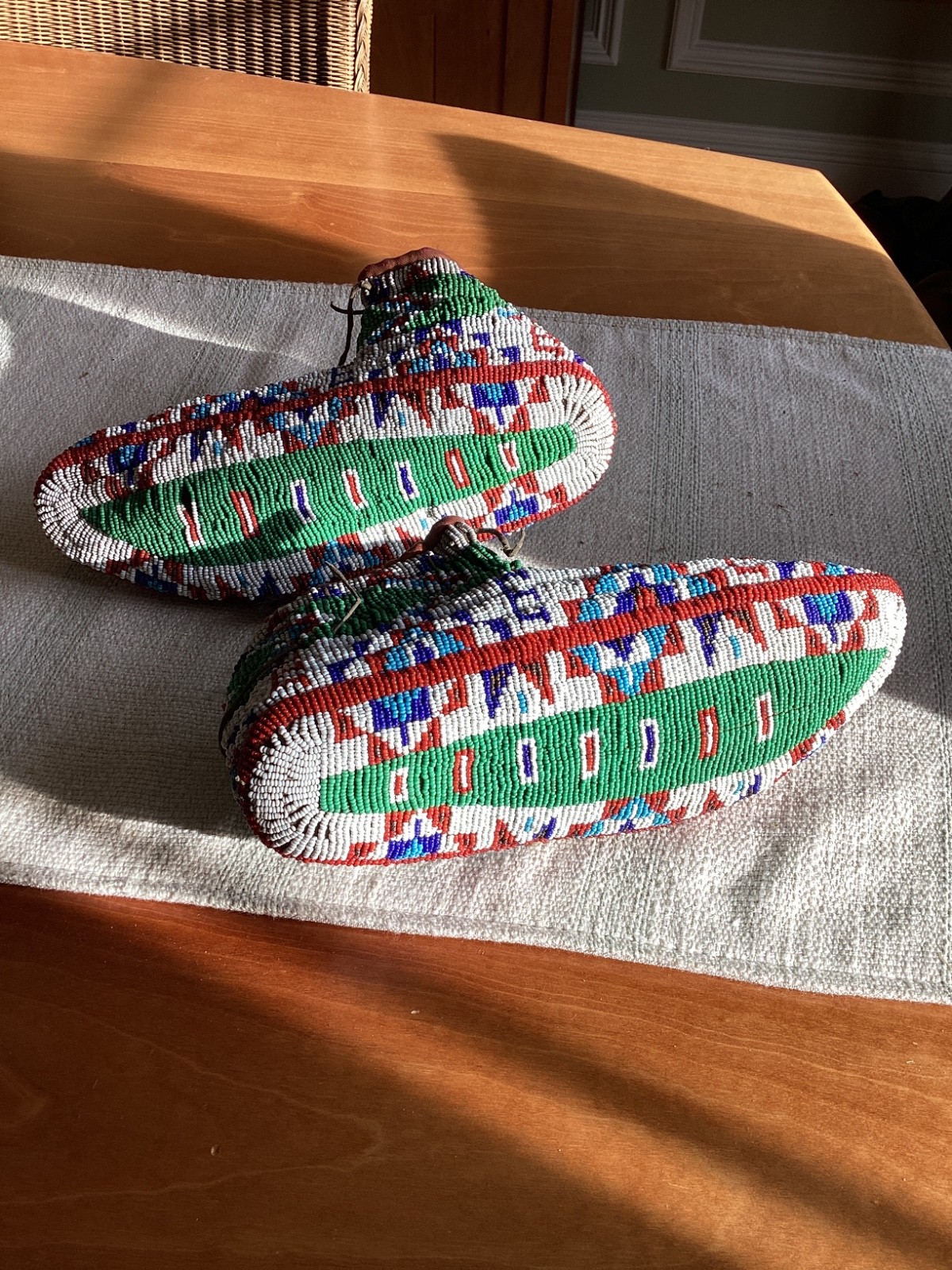 c1910 Native American Sioux Ceremonial Moccasins great colors & condition