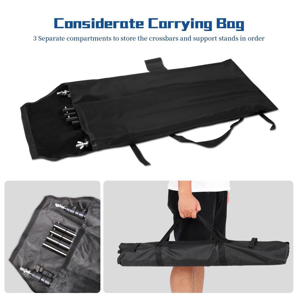 Adjustable Background Crossbar Kit Support Stand Photography Backdrop Black