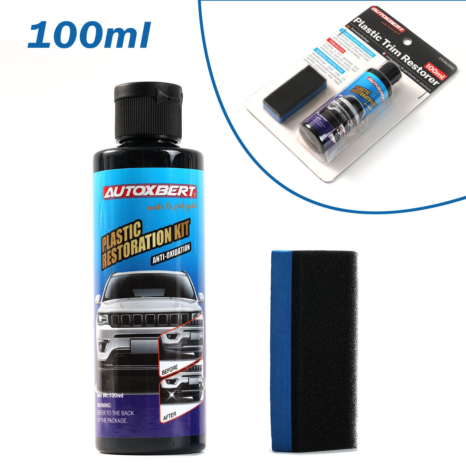 3.4OZ 100ml Plastic-Car Restorer Trim Restoration kit Revitalizing Coating Agent