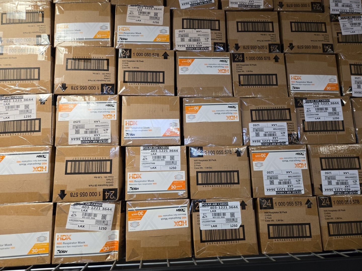 HDX N95 Disposable Respirator Mask, Size Medium - 2 Packs of 30 Masks