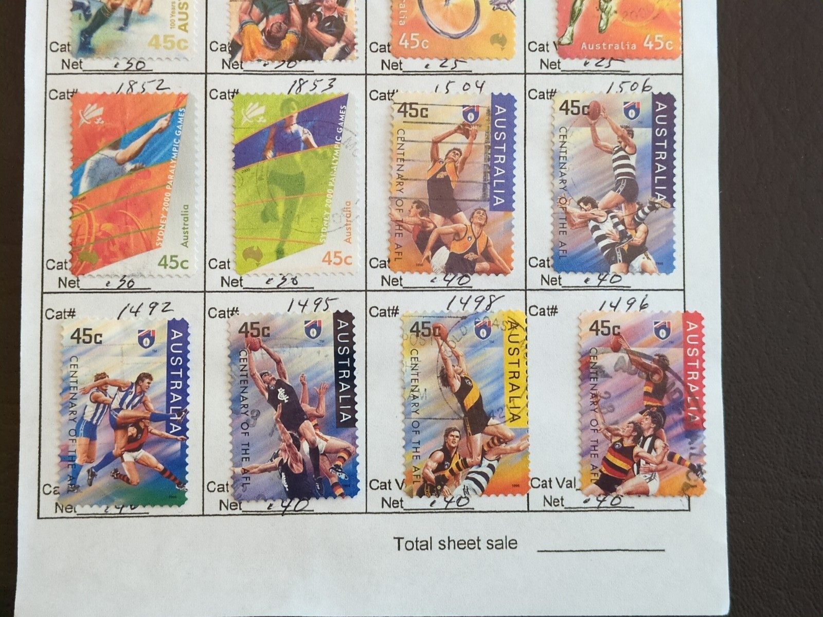 APC W5116 Australia used on circuit sheets with over $100 scv