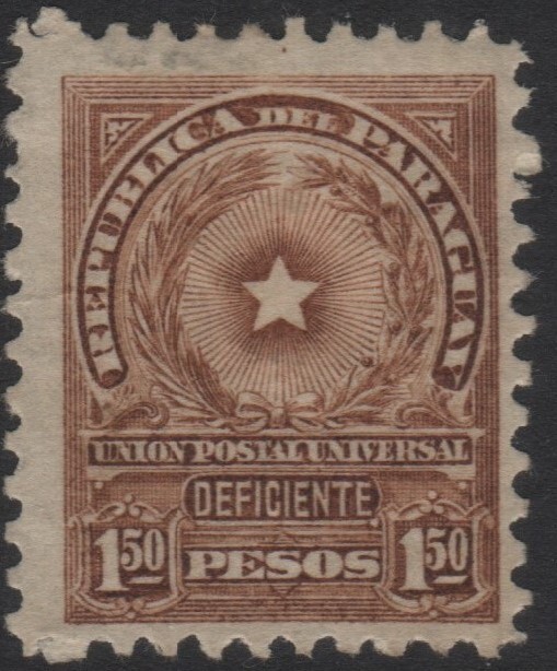 Paraguay Scott J5-J8, J12 Postage Due VF Mint Hinged Issued 1913.