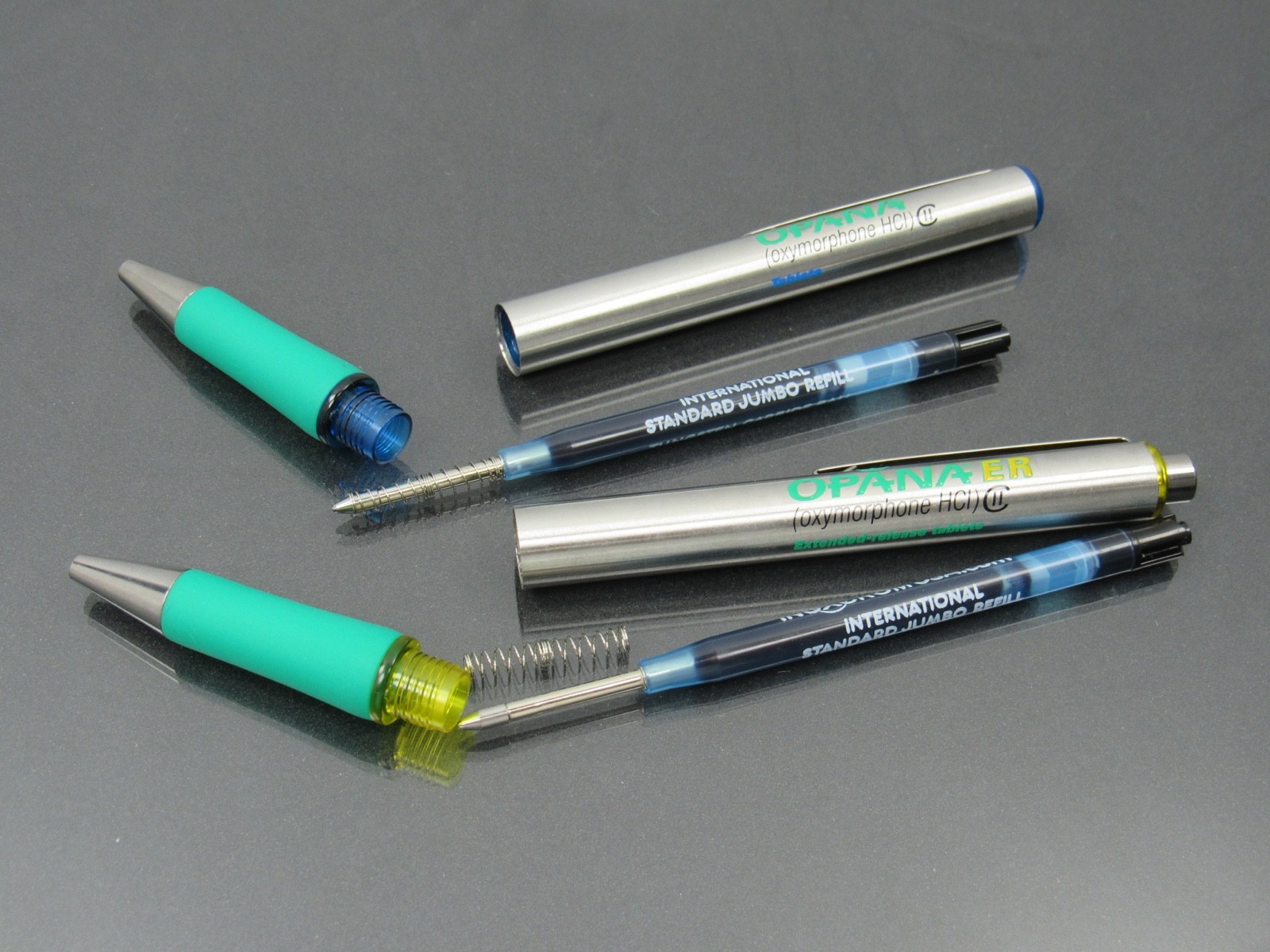 Opana Oxymorphone CII Metal PENS Boxed Set Drug Rep Pharmaceutical Promo HTF