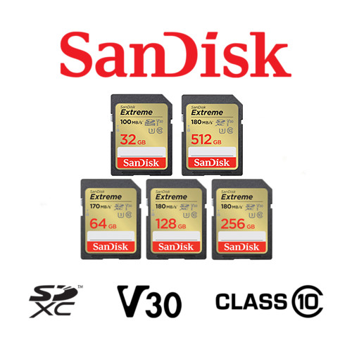 Sandisk SD Extreme 32GB 64GB 128GB 256GB 512GB Memory Card for Nikon Canon Sony