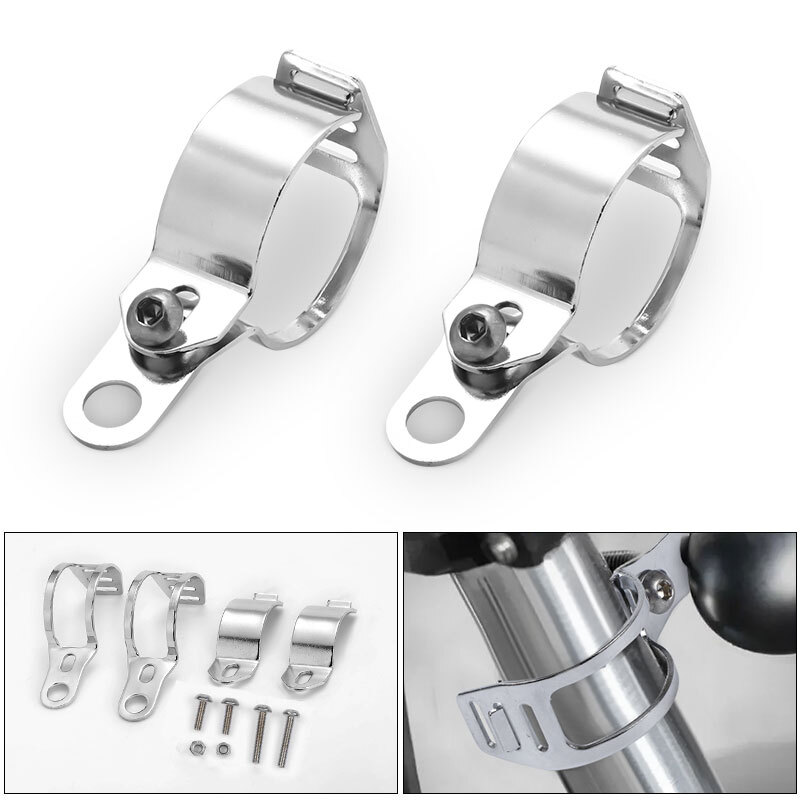 2X Motorcycle 35-50mm Front Fork Mount Clamp Turn Signal Light Bracket Holder