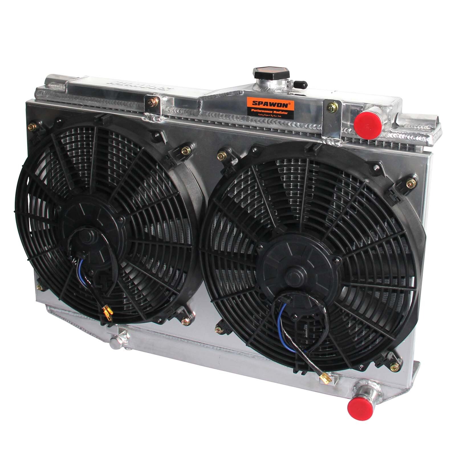 SPAWON Radiator With Fan Shroud For 1984-1987 Toyota Corolla DLX AE86 1.6L L4 MT