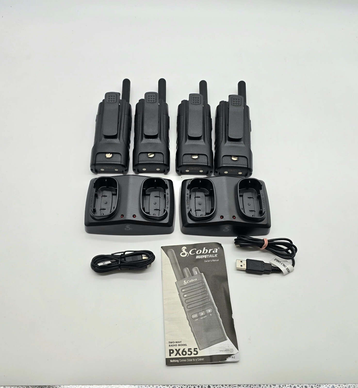 4 x Gently Used Cobra PX655 2 Pack Pro Business Radios Walkie Talkies