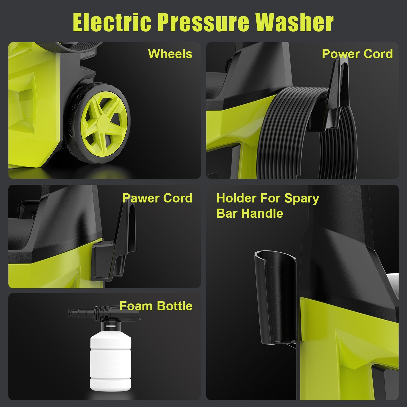 Electric Pressure Washer 4800PSI Max 4.0 GPM Power Washer Cleaning Machine New