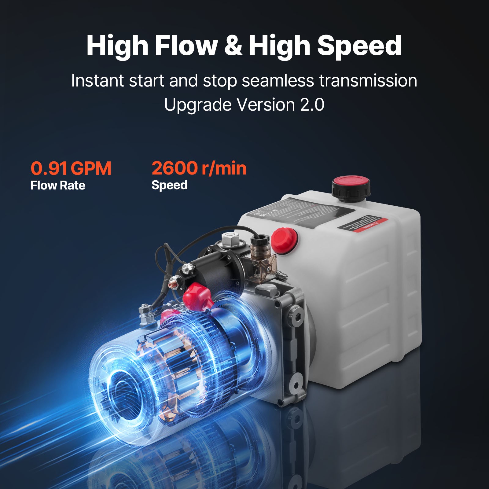 Uimoso 4 Quart Single Acting Hydraulic Pump Dump Trailer Power Unit 12V Plastic